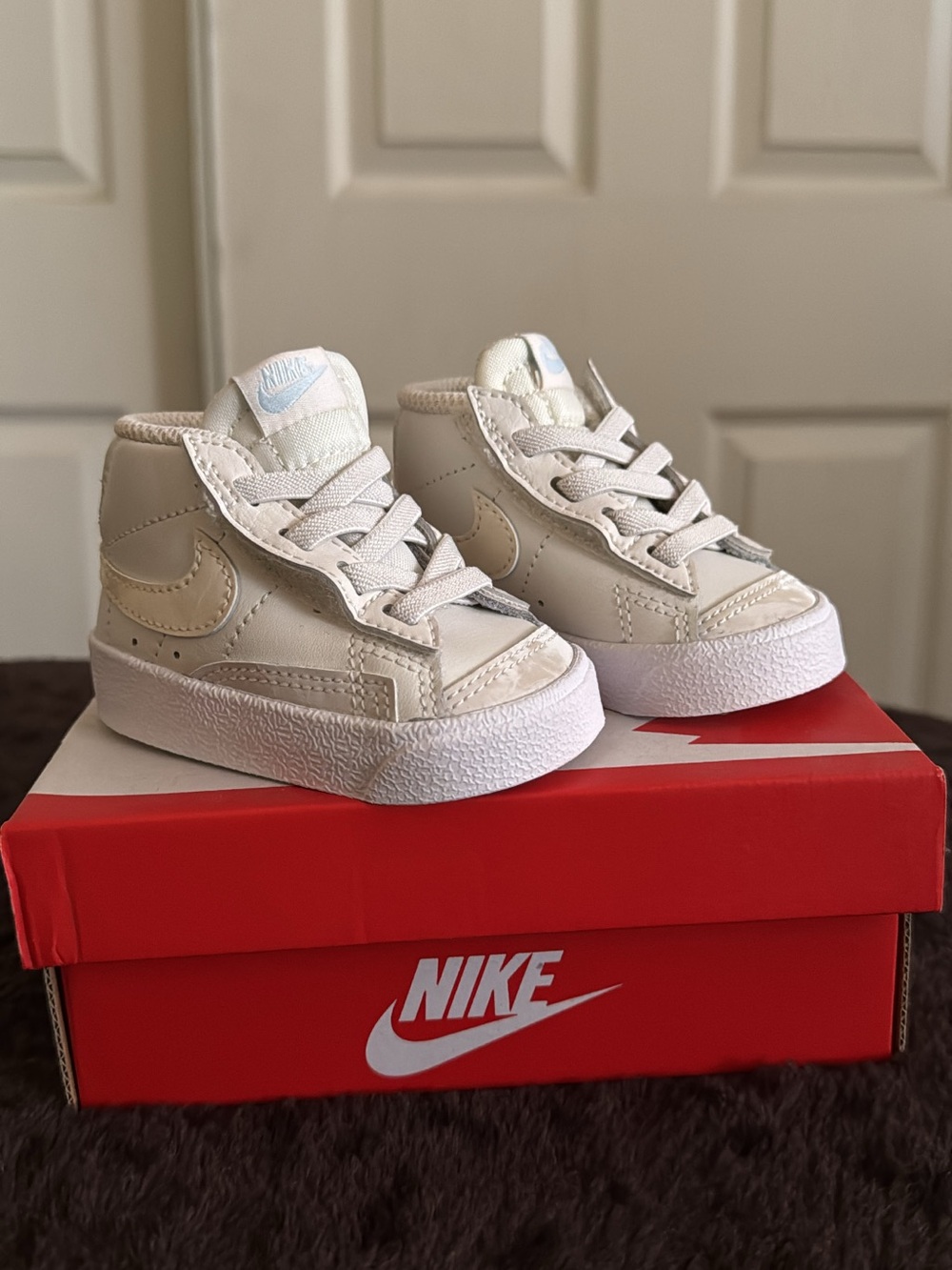 Nike Kids' Cream/White High-Top Sneakers